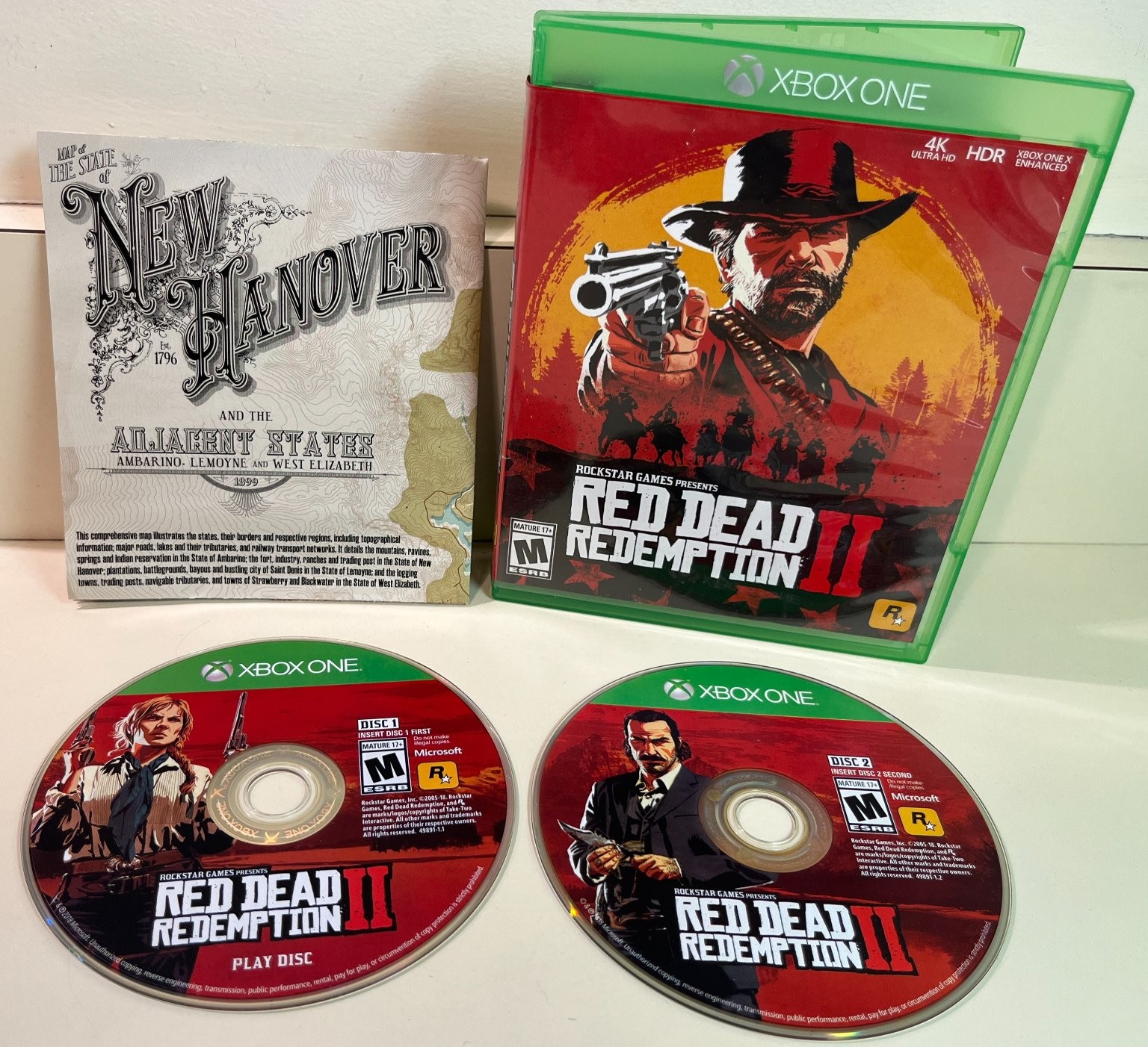 Red Dead Redemption II Xbox One Video Game + Map, Rockstar Games, Western Epic