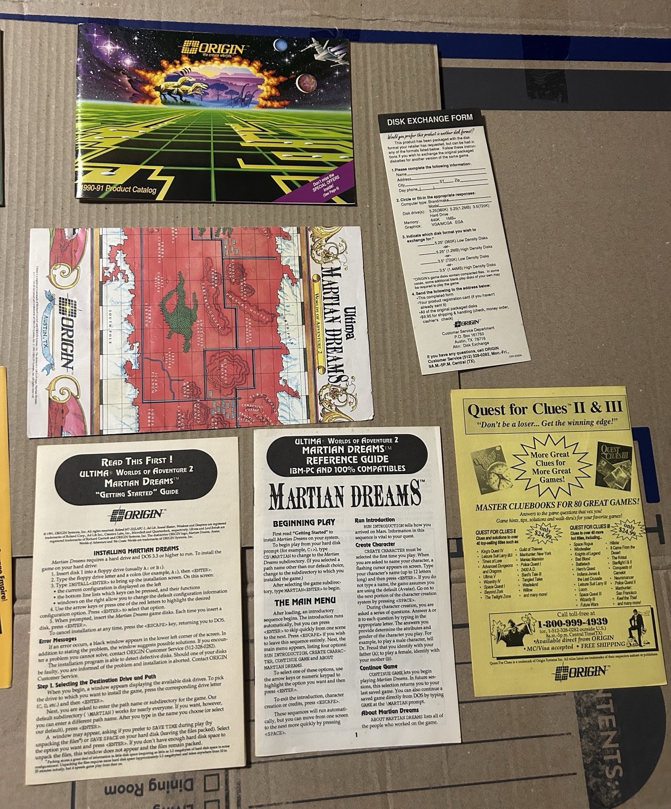 ULTIMA Worlds of Adventure 2 MARTIAN DREAMS 3.5″ Disks IBM PC Game Big Box