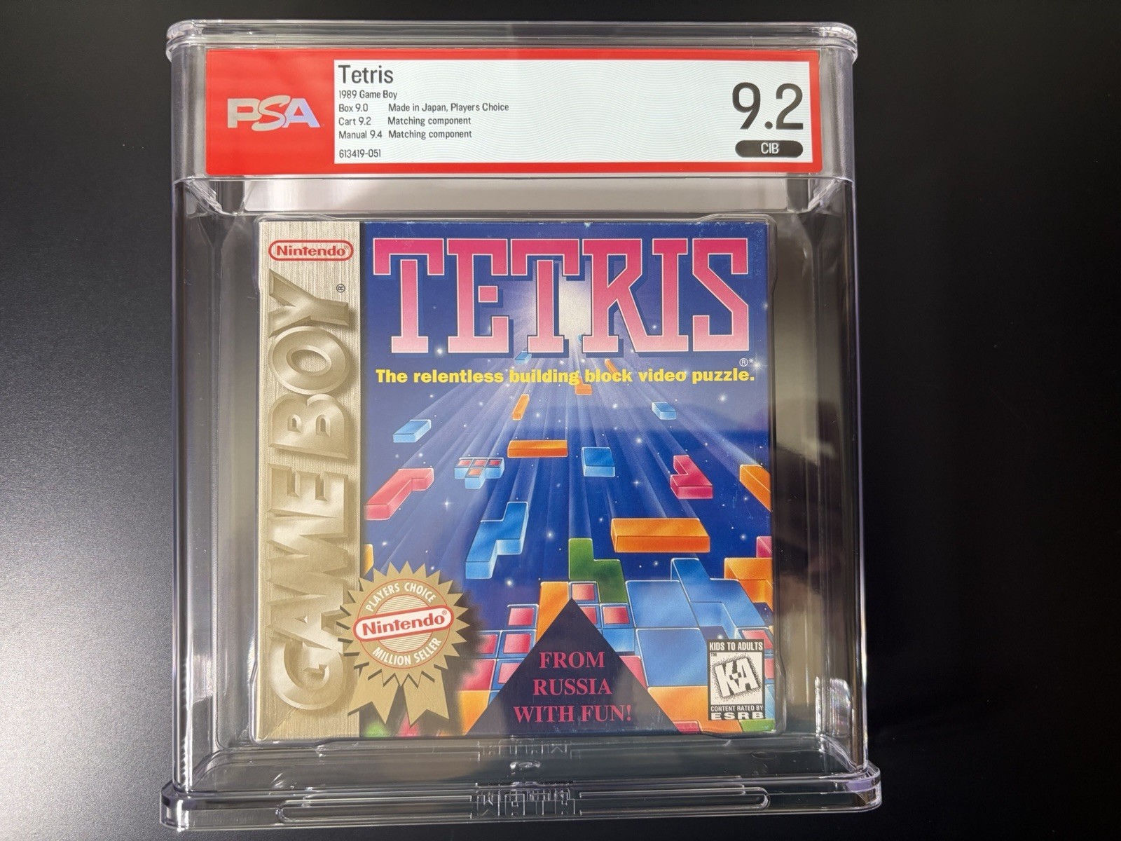 Tetris Nintendo GameBoy CIB Complete In Box PSA 9.2