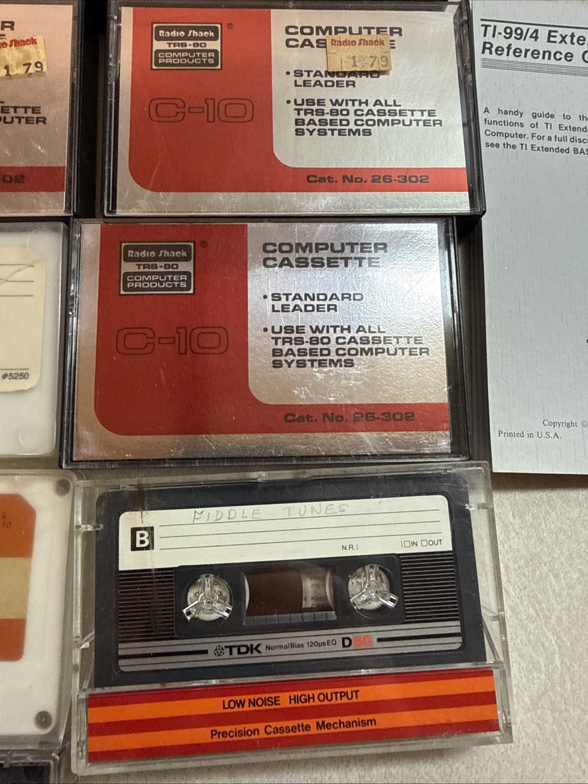 Radioshack C 10, Texas Instruments Cassettes, video Games, Music, How To