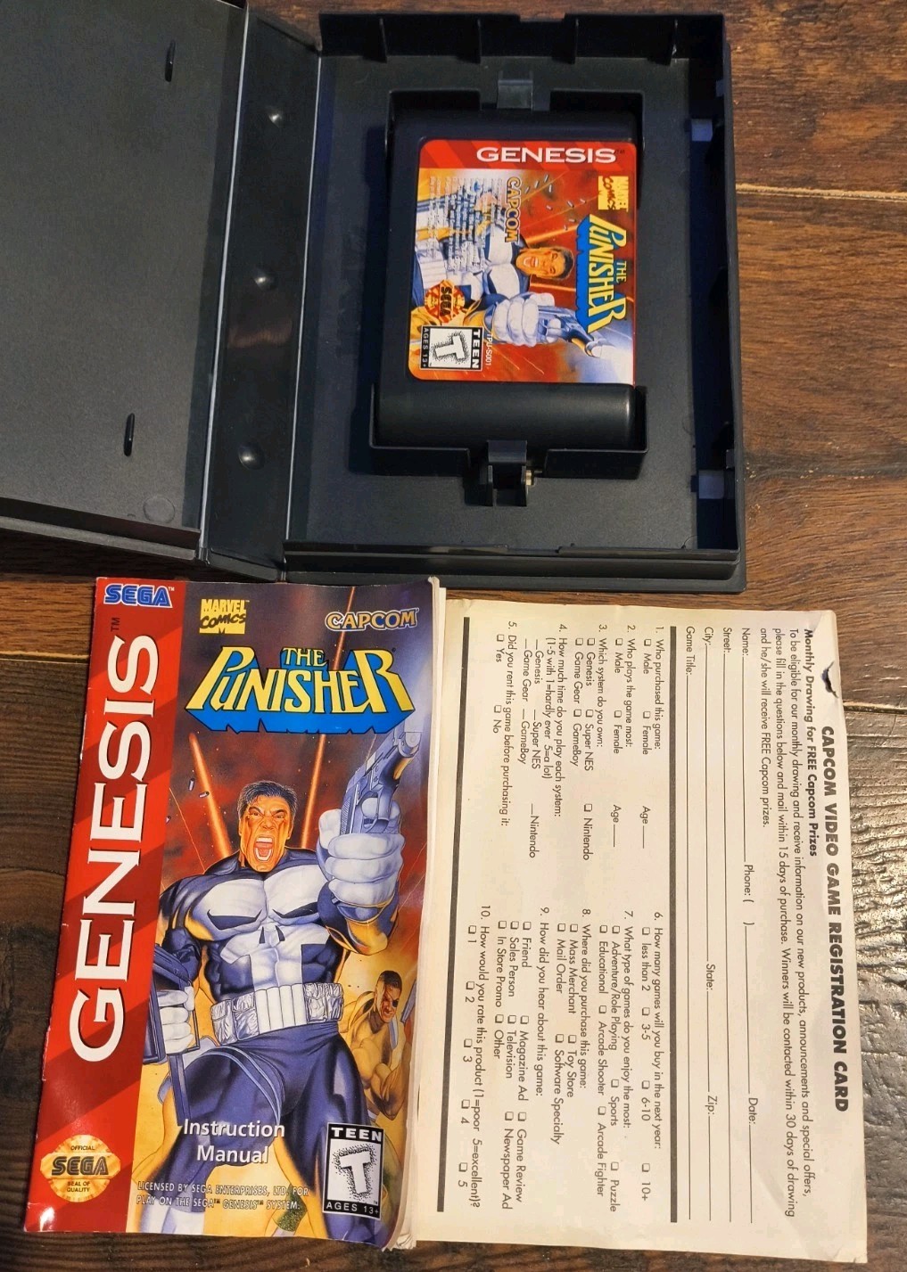 Punisher (Sega Genesis, 1994) Authentic With Box / Cartridge / Manual