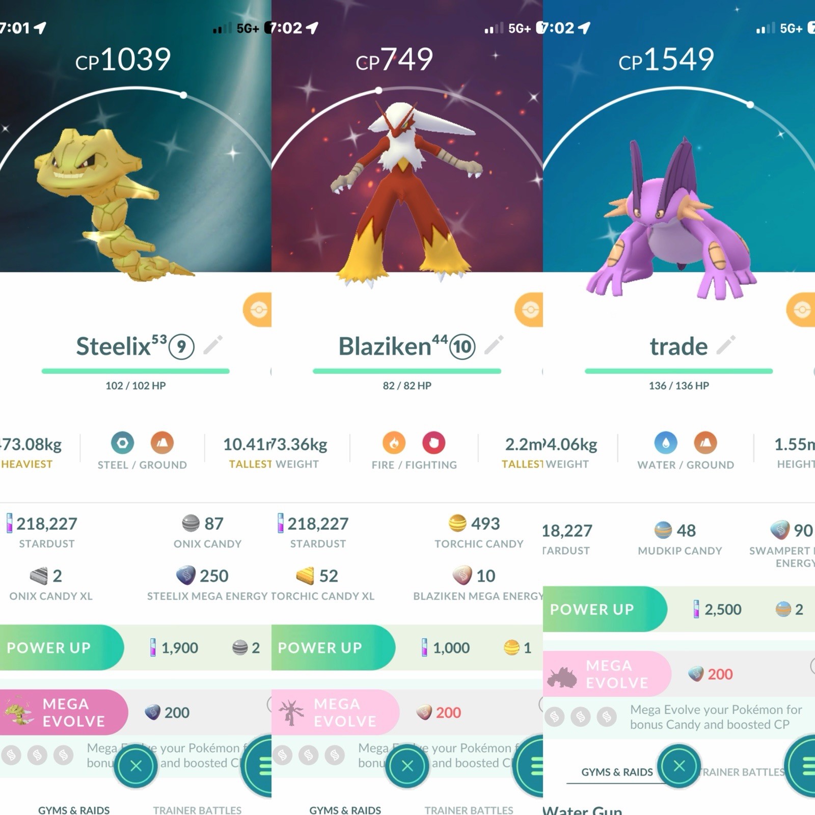 Pokemon Shiny Steelix OR Swampert OR Blaziken Guarenteed Lucky Can Mega Go