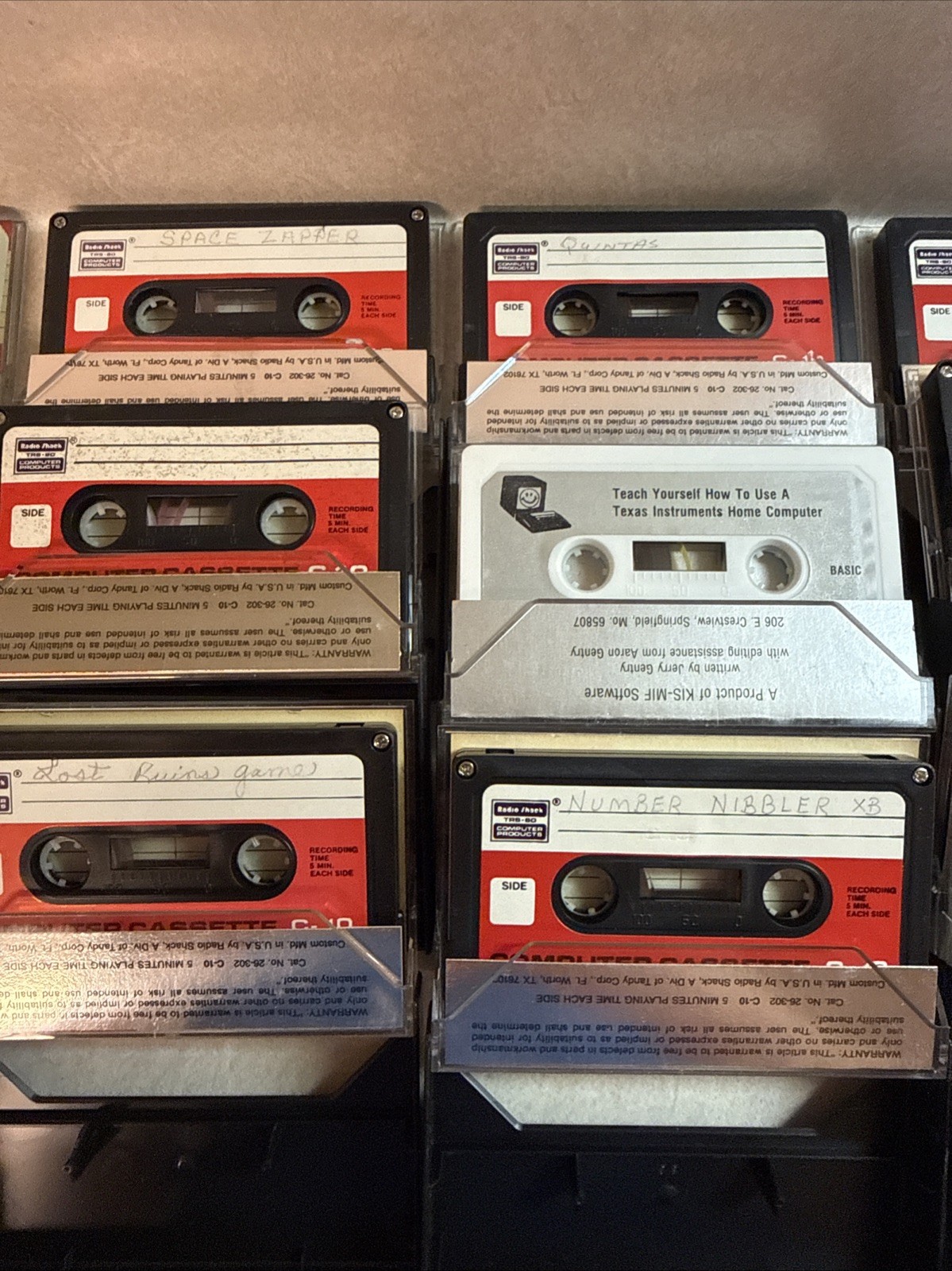 Radioshack C 10, Texas Instruments Cassettes, video Games, Music, How To