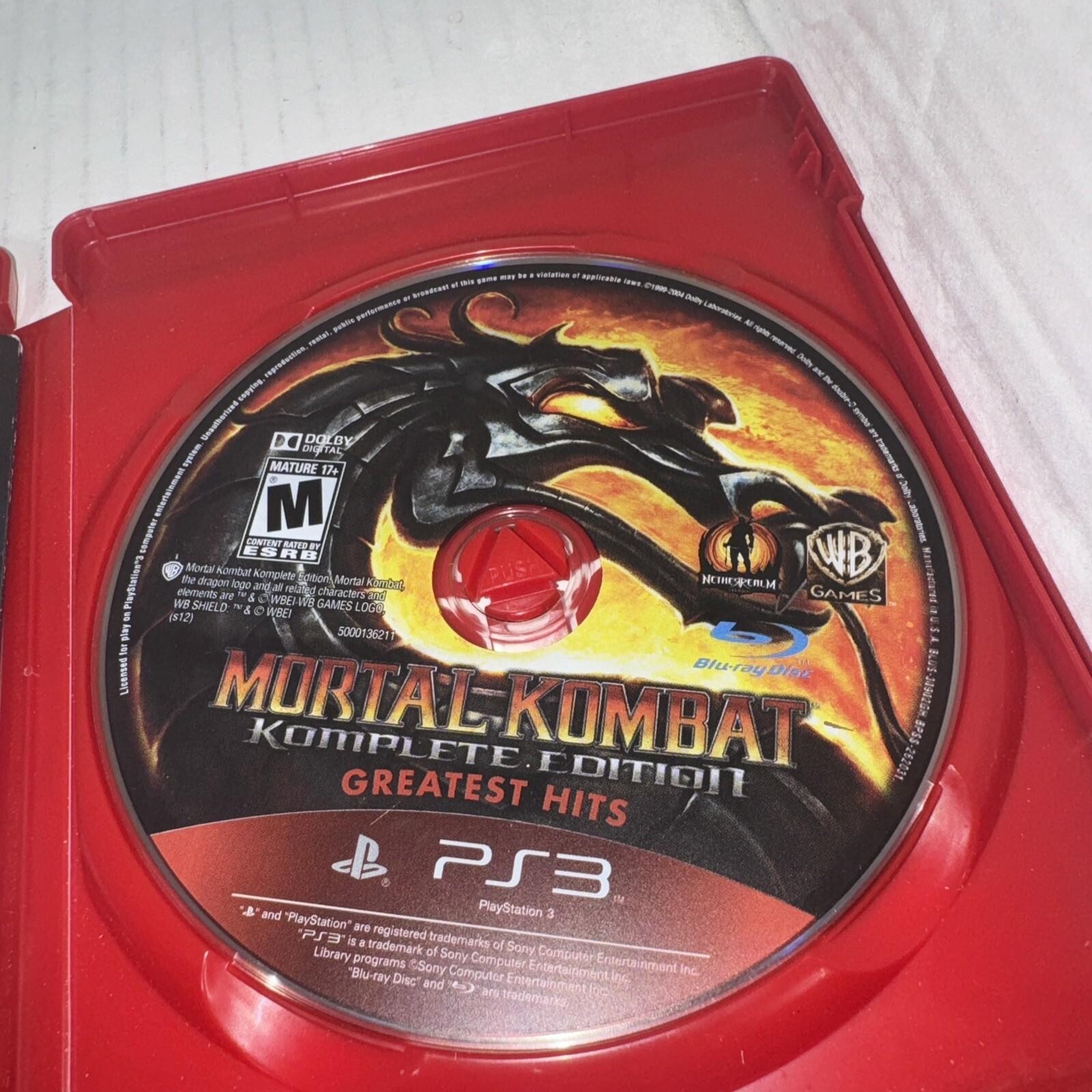 Mortal Kombat Komplete Edition GH PS3 PlayStation 3D Compatible W/ Manual