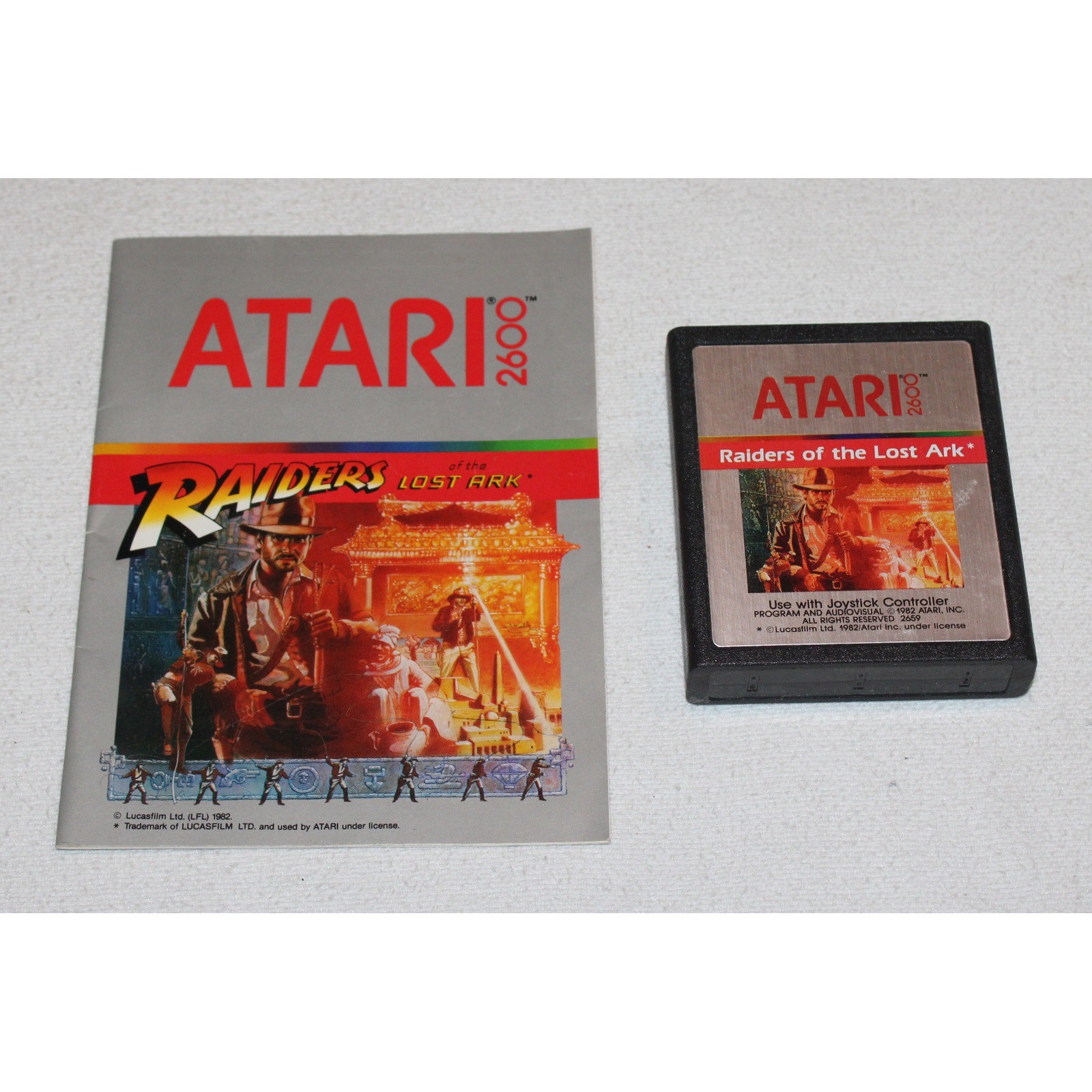 2 vintage Atari 2600 game cartridges Raiders of the Lost Ark Home Run w/ manuals