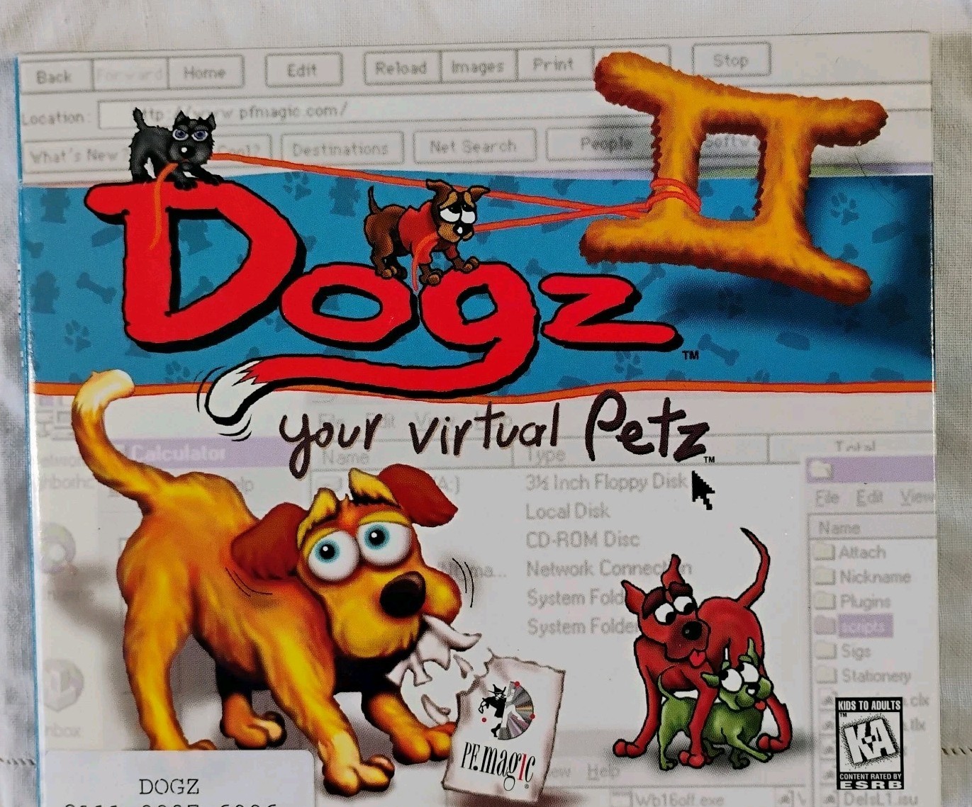 Dogz II Your Virtual Petz PC Windows 95 1997 Pet Game CD ROM PF.Magic
