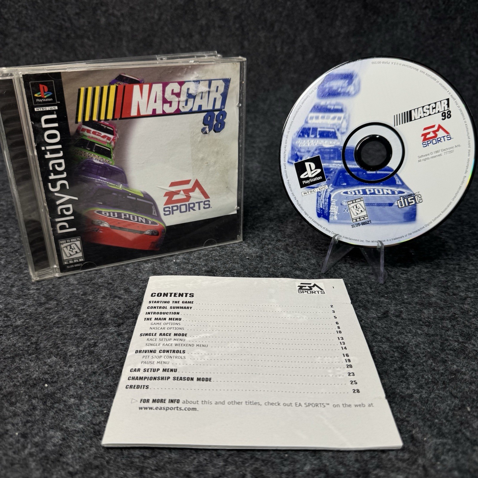NASCAR 98 PS1 PlayStation 1 Complete CIB EA Sports Racing Game
