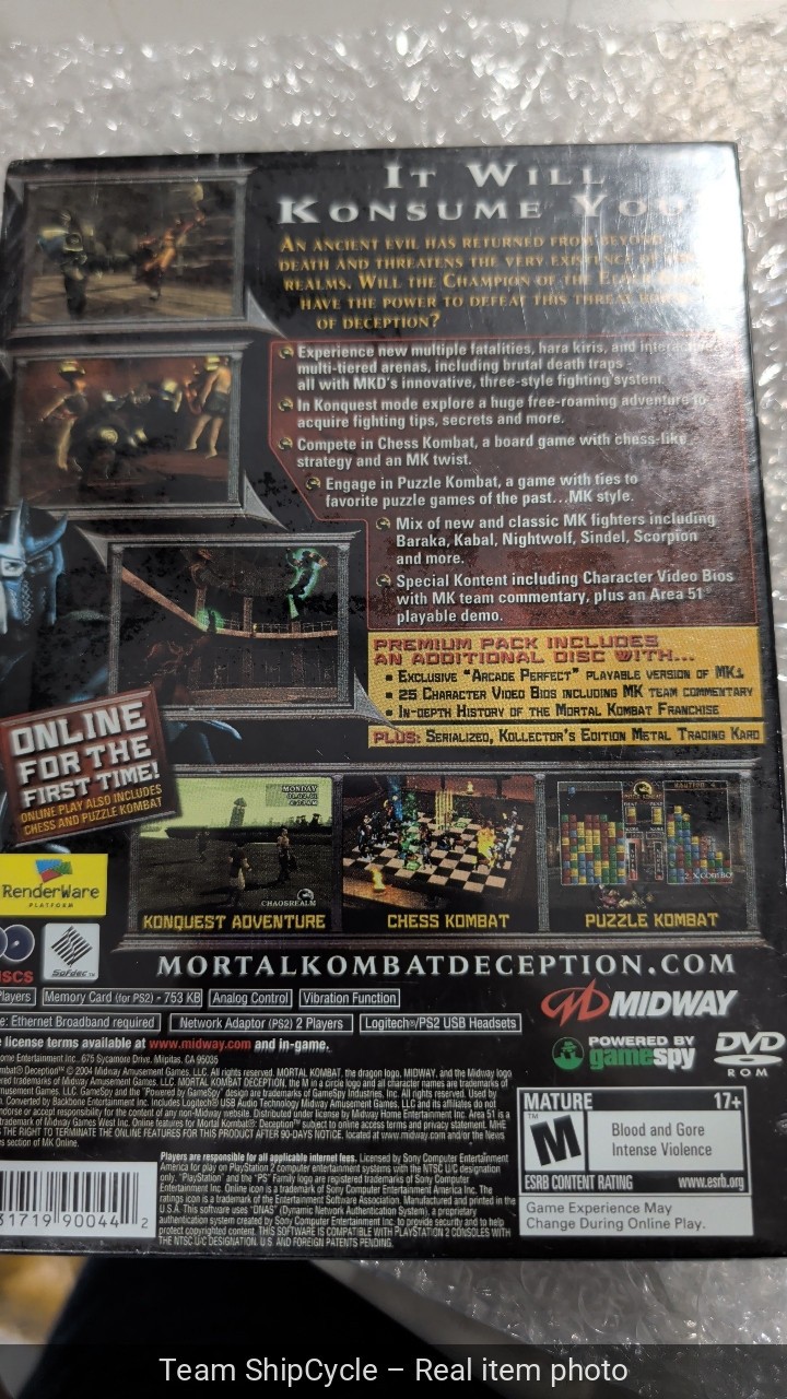 Brand PS2 Mortal Kombat Deception Premium Edition Steel Case Sealed G1N