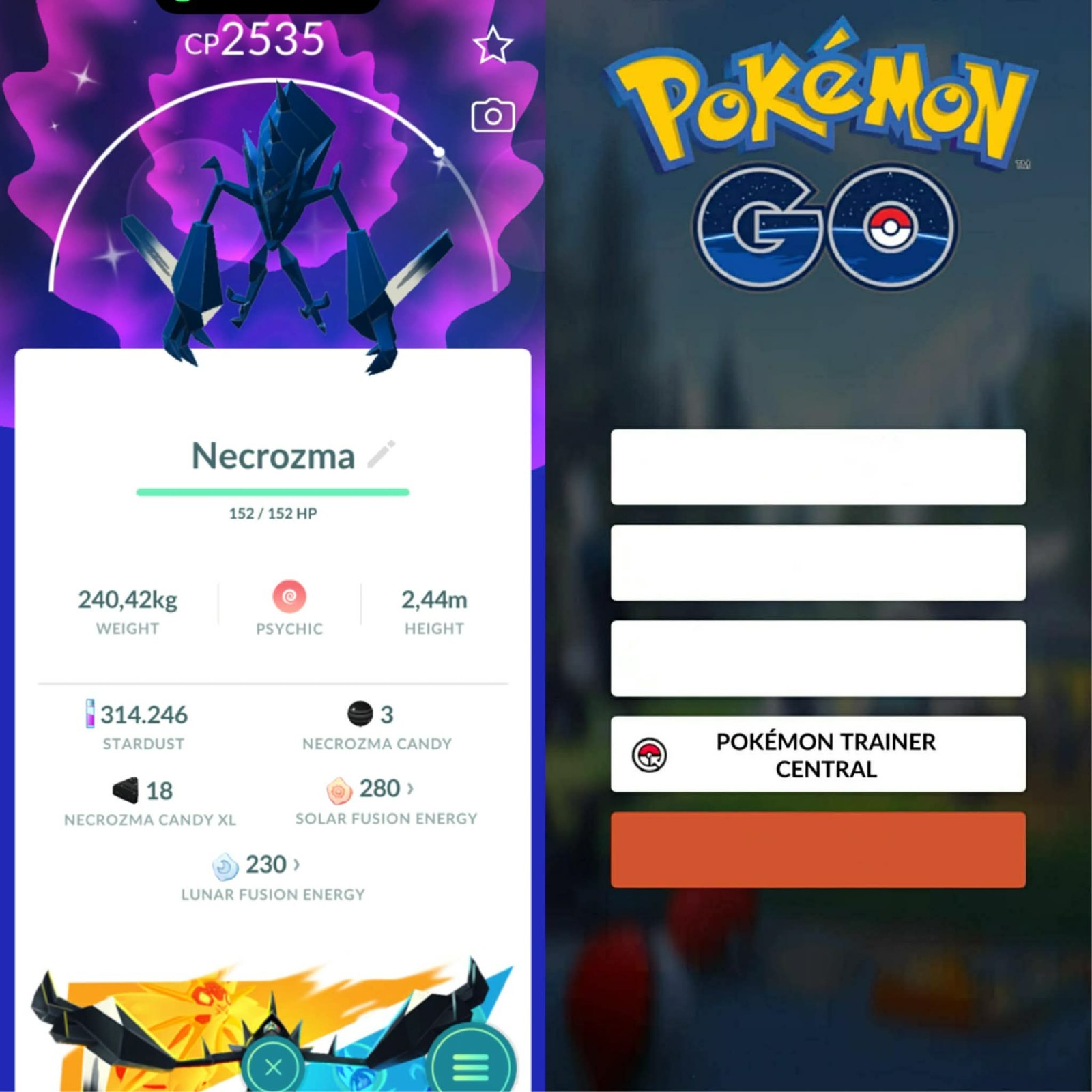 Pokémon Go | Shiny Necrozma ✨ Mini PTC 80k Stardusts
