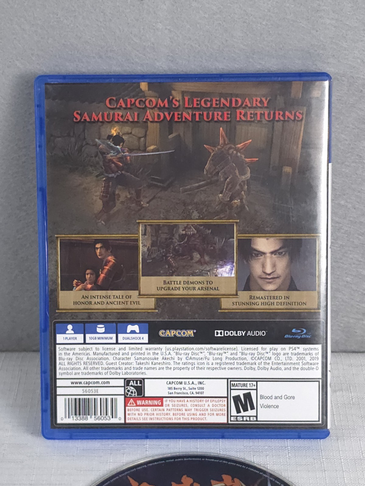 Onimusha: Warlords PlayStation 4 PS4 Action Samurai Capcom Excellent Disc