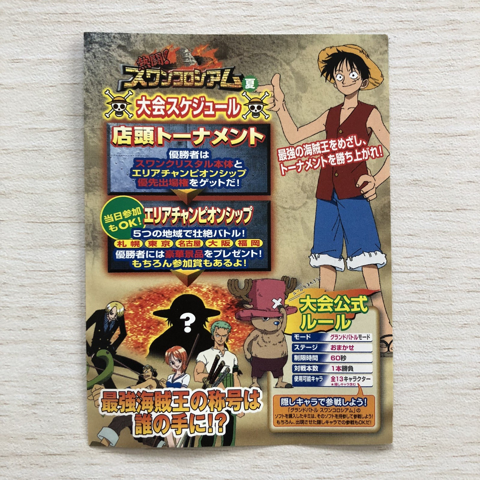 One Piece Grand Battle Swan Colosseum WonderSwan Color from Japan