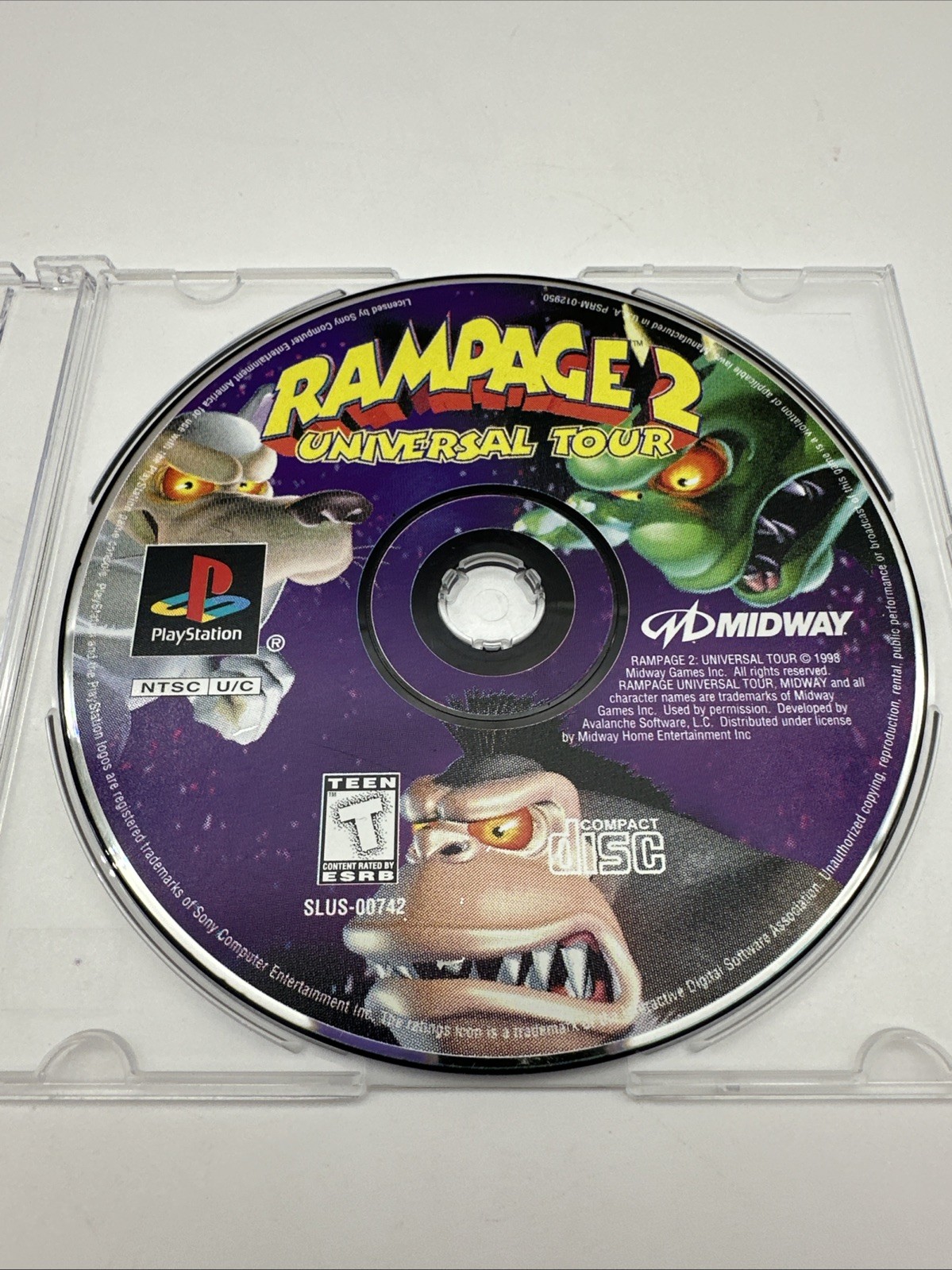 Sony PlayStation 1 PS1 Disc Only TESTED Rampage 2: Universal Tour