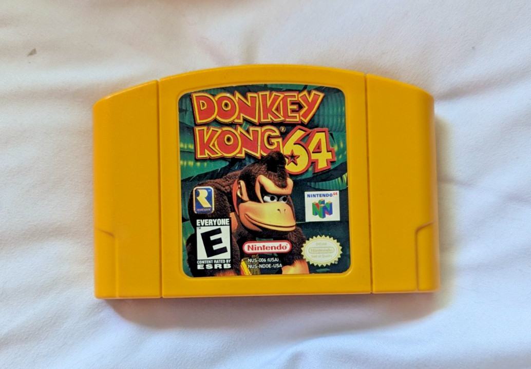 Donkey Kong 64 (Nintendo 64 N64, 1997) – Authentic, Tested & Working – yellow
