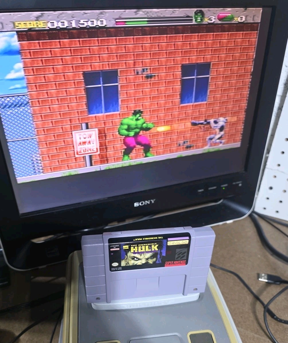 The Incredible Hulk Super Nintendo SNES Fully Complete CIB Tested Works Rare