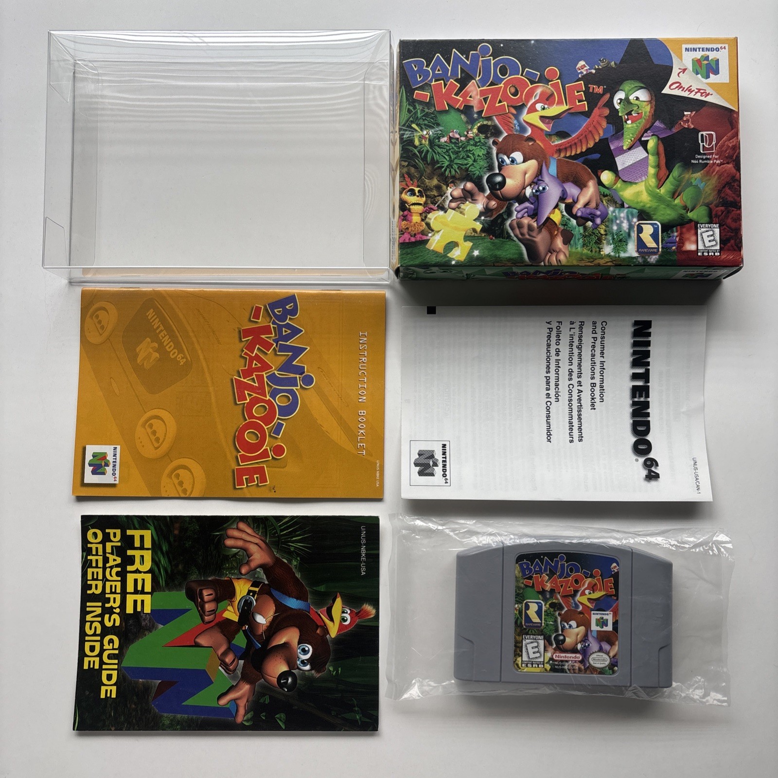 Banjo Kazooie Nintendo 64 N64 Right Facing Rumble 1st Print Complete In Box CIB