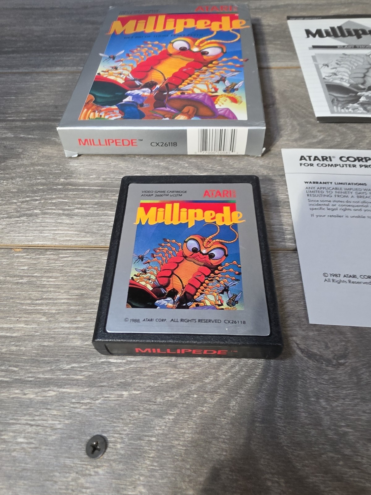 MILLIPEDE Video Game For ATARI 2600 Complete In Box CIB- Great Box- Tested