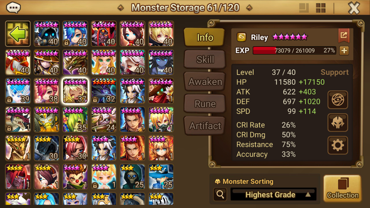 Summoners War Global 2LD5:🔥LIGHT WEAPON MASTER + DARK GUARDIAN🔥2400 RTA COINS