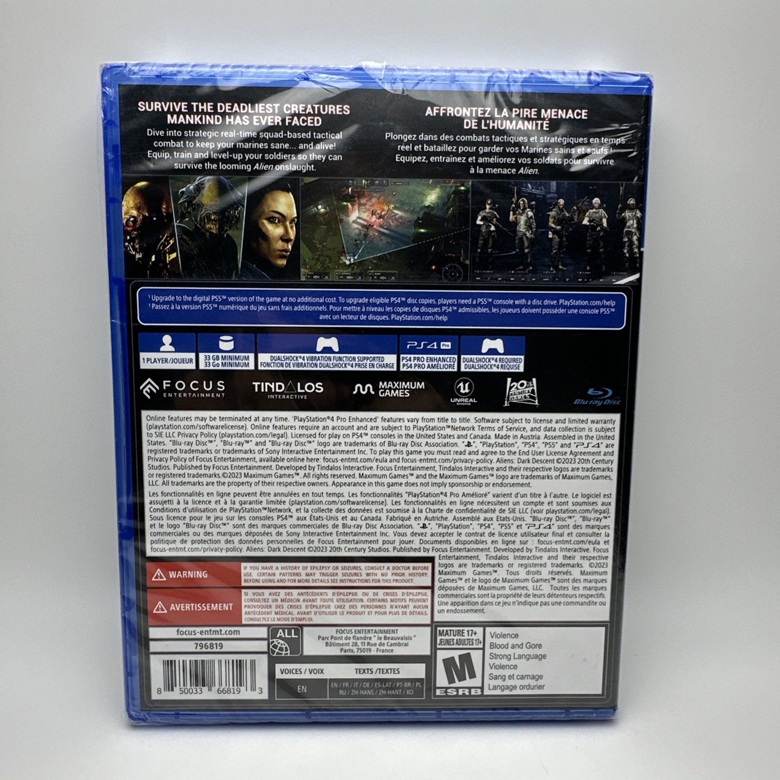 NEW SEALED Aliens: Dark Descent PS4 Focus Entertainment Action & Adventure RARE