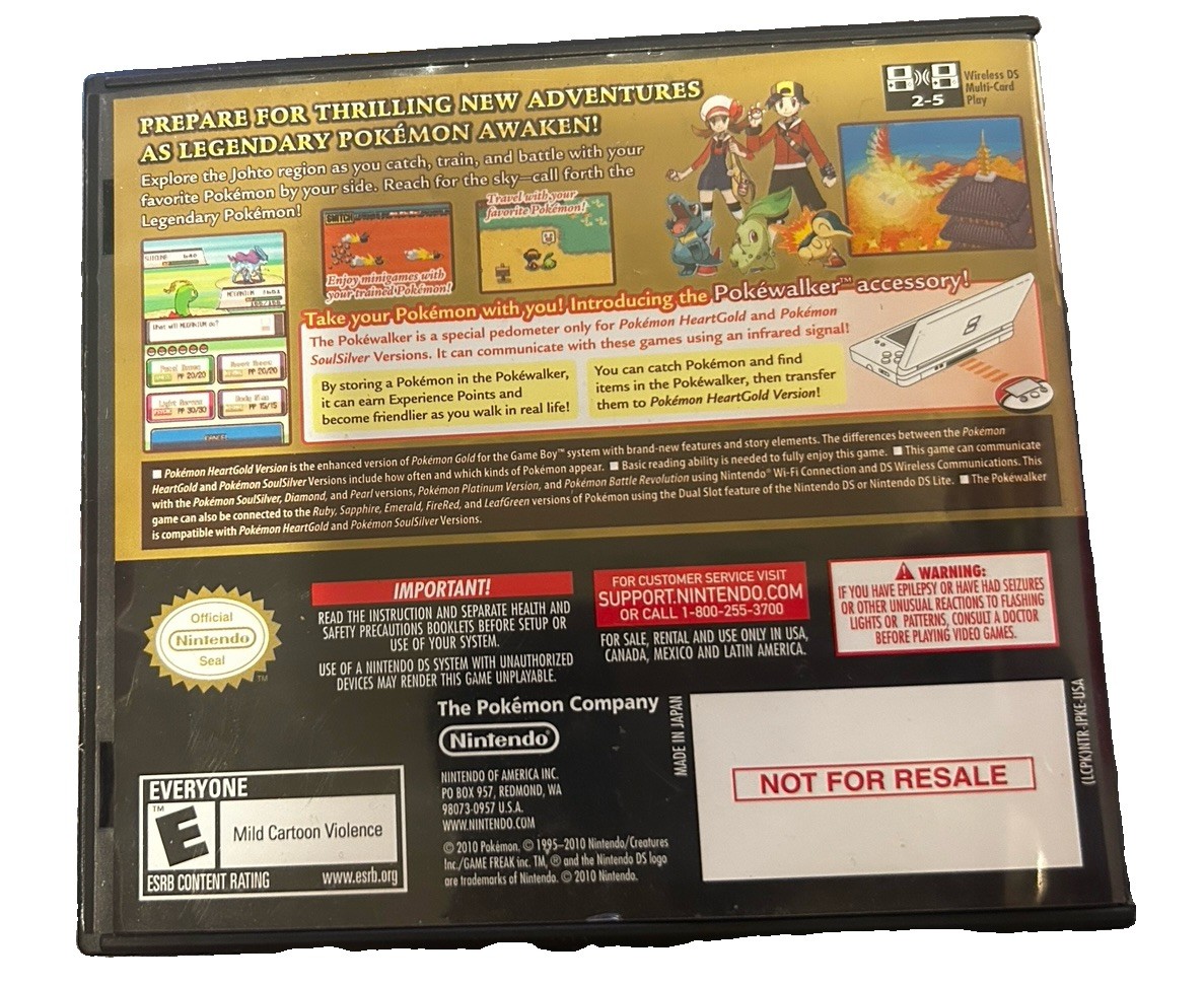 *AUTHENTIC* Nintendo Pokémon HeartGold Version Not for Resale Nintendo DS