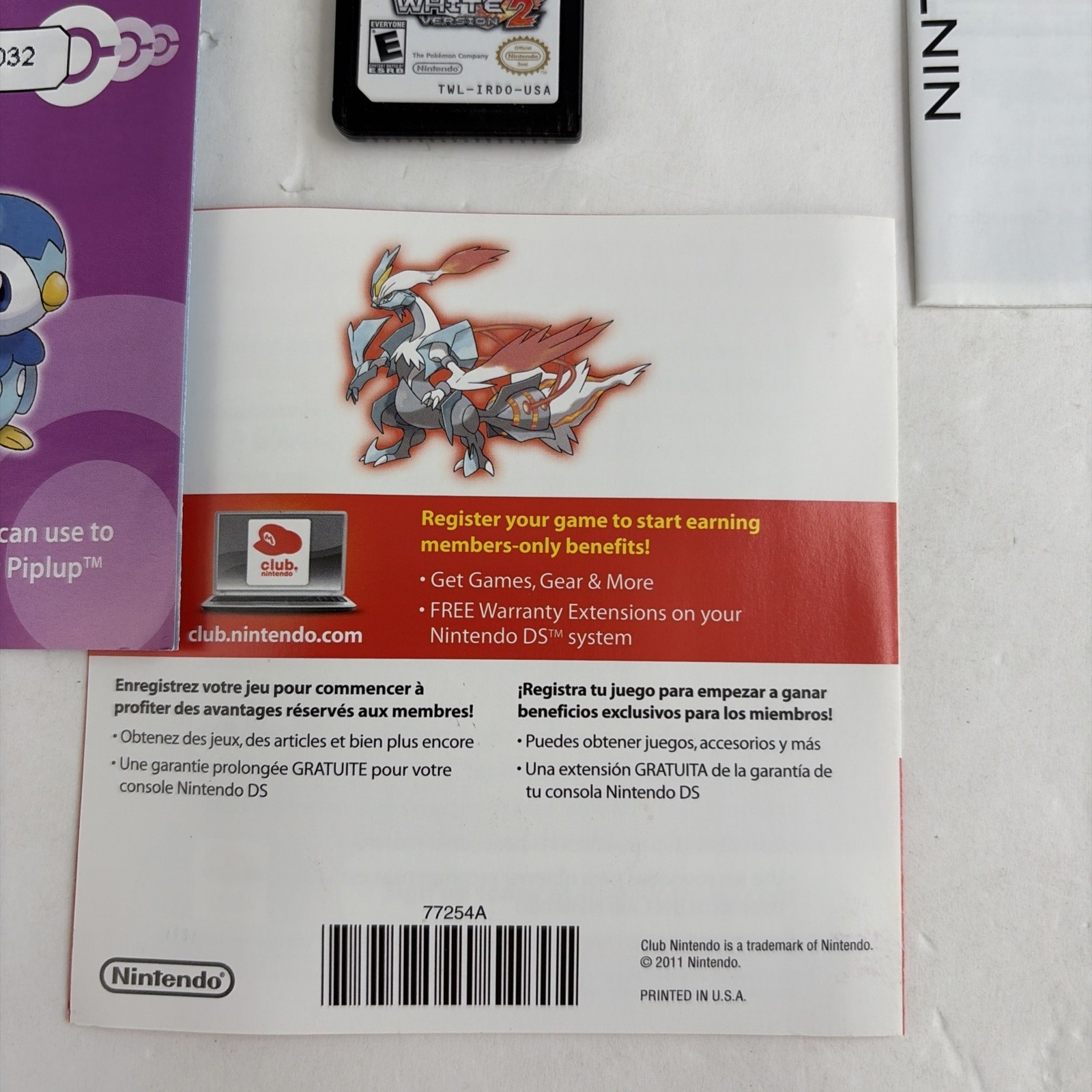 Pokemon White Version 2 WALMART VARIANT W Inserts Nintendo DS Complete Authentic