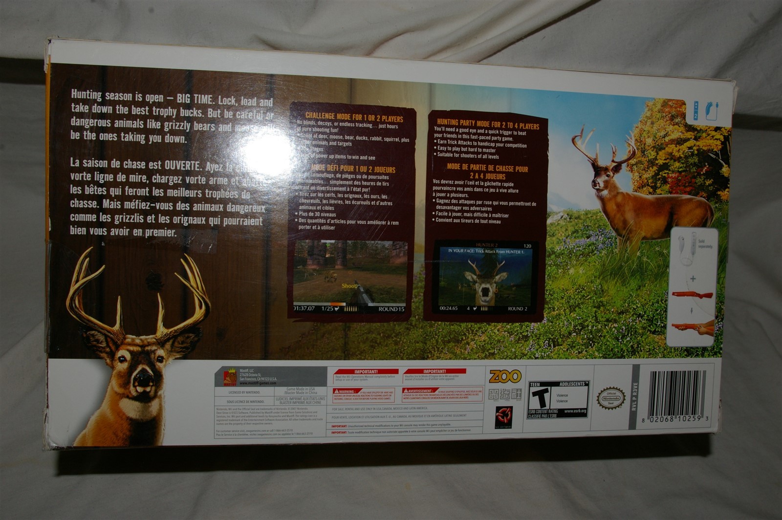 Deer Drive with 20″ Blaster Gun Rifle Bundle (Nintendo Wii, 2007)
