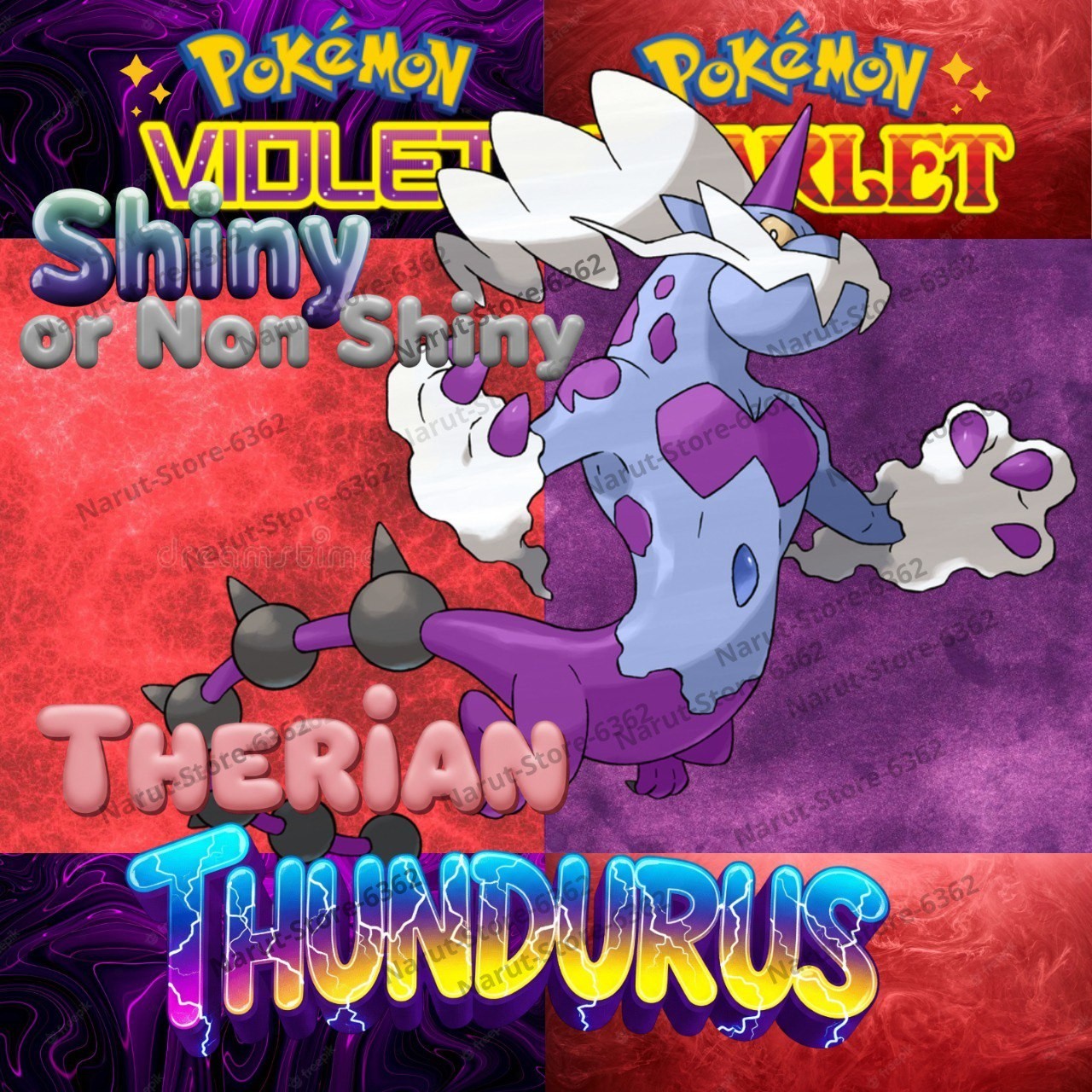 THERIAN THUNDURUS🔥SHINY🔥 NON SHINY🔥CUSTOM🔥UNTOUCHED POKÉMON SCARLET & VIOLET