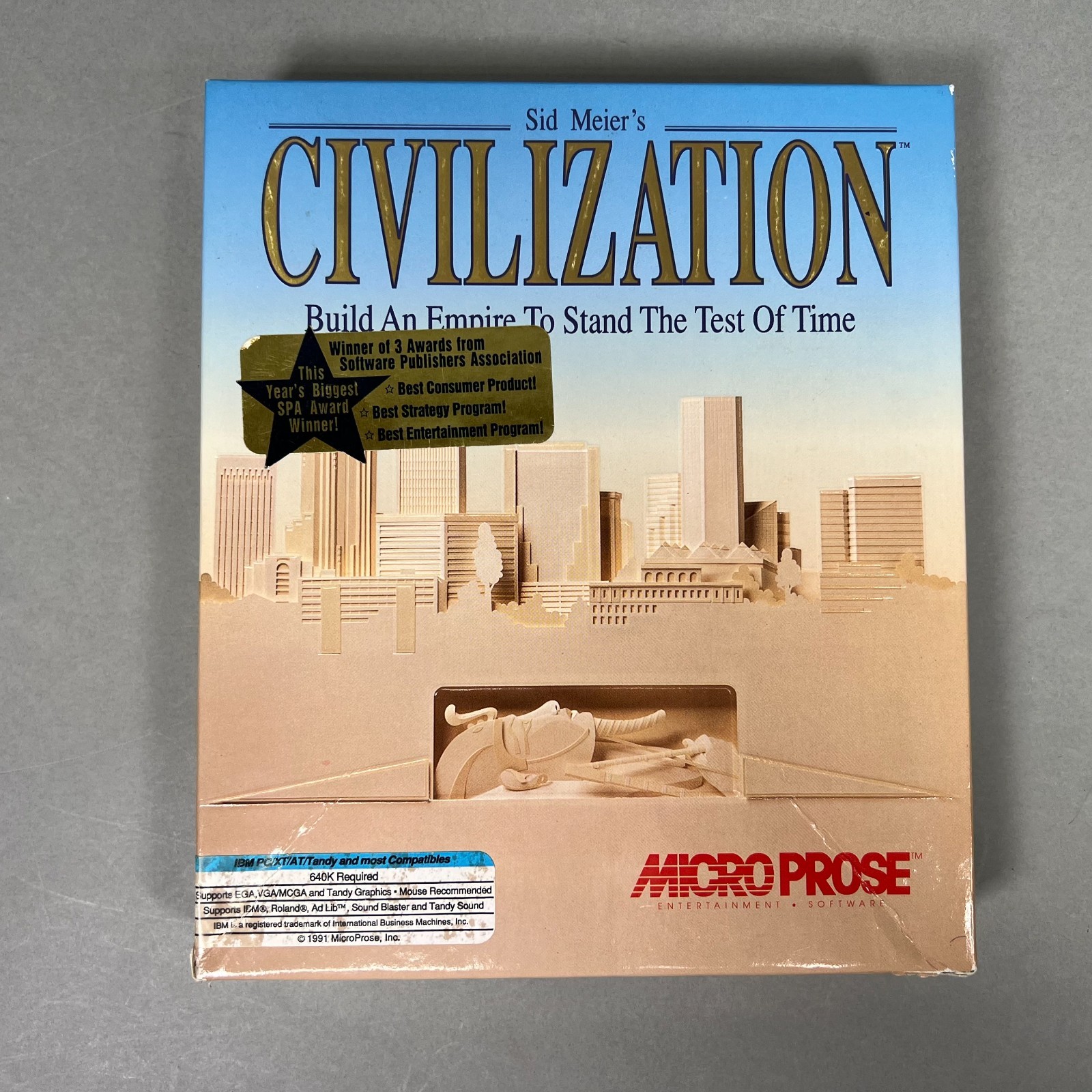 CIB Sid Meier’s Civilization 1993 PC IBM 3.5″ Microprose Disks Big Box COMPLETE
