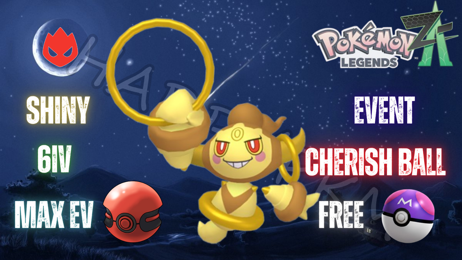 ✨SHINY ALPHA HOOPA CONFINED FORM EVENT✨MAX 6IV EV⭐POKEMON LEGENDS ZA