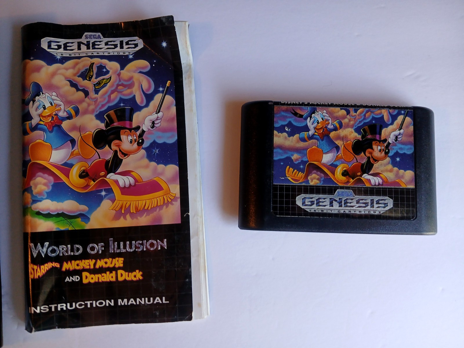World of Illusion Mickey Sega Genesis CIB Complete w Box Manual Tested Working