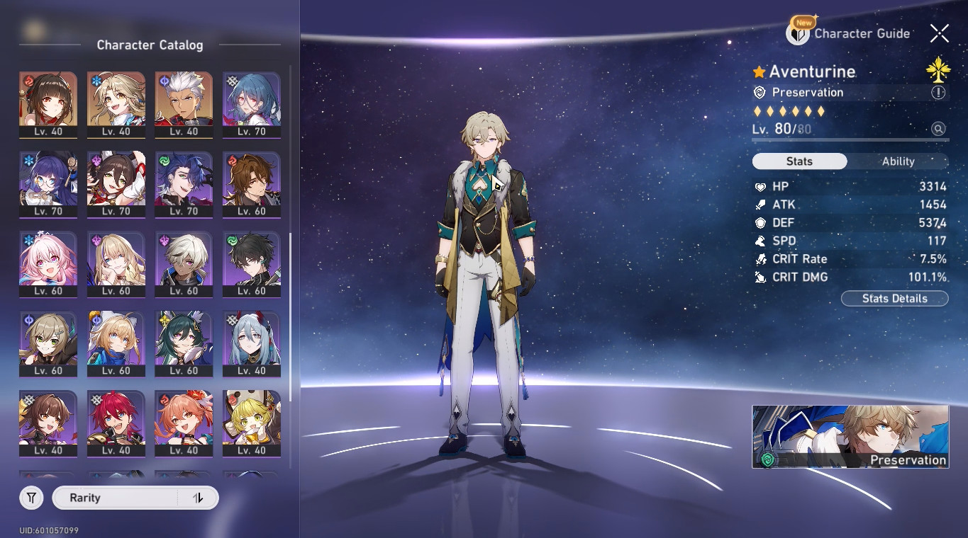 Honkai: Star Rail Account TB 69 – Blade, Kafka, Aventurine, Argenti,