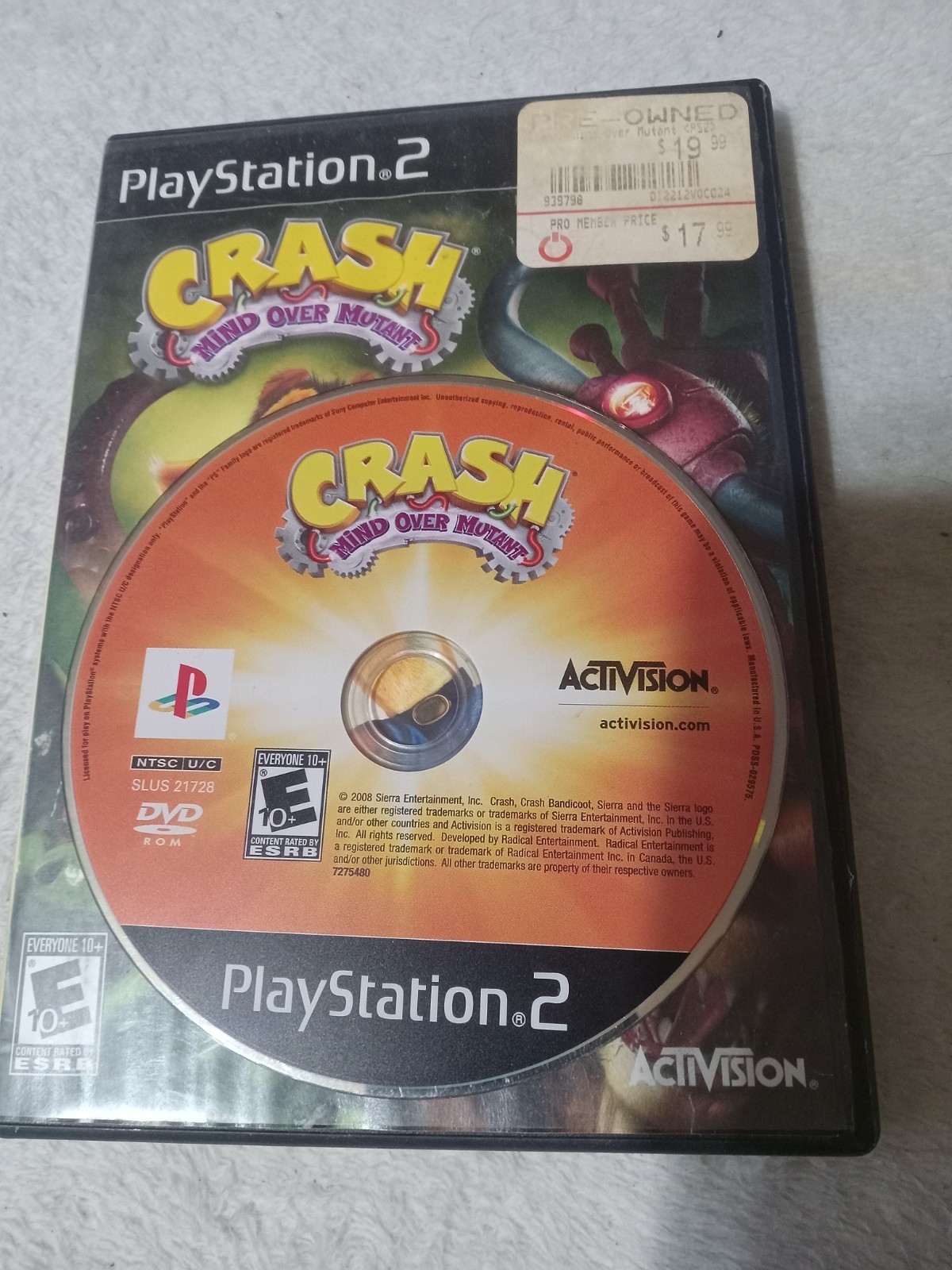 Crash: Mind Over Mutant Sony PlayStation 2 Case And Disc Only