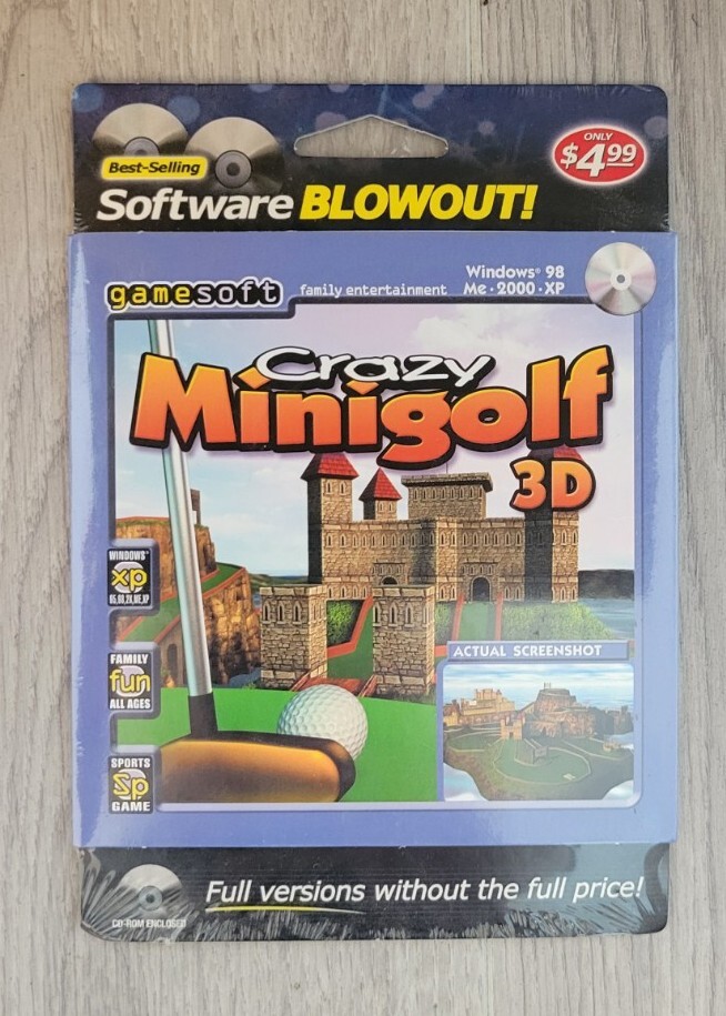 Gamesoft PC Game Lot (Crazy Minigolf 3D, Milton Bradly Board Games)