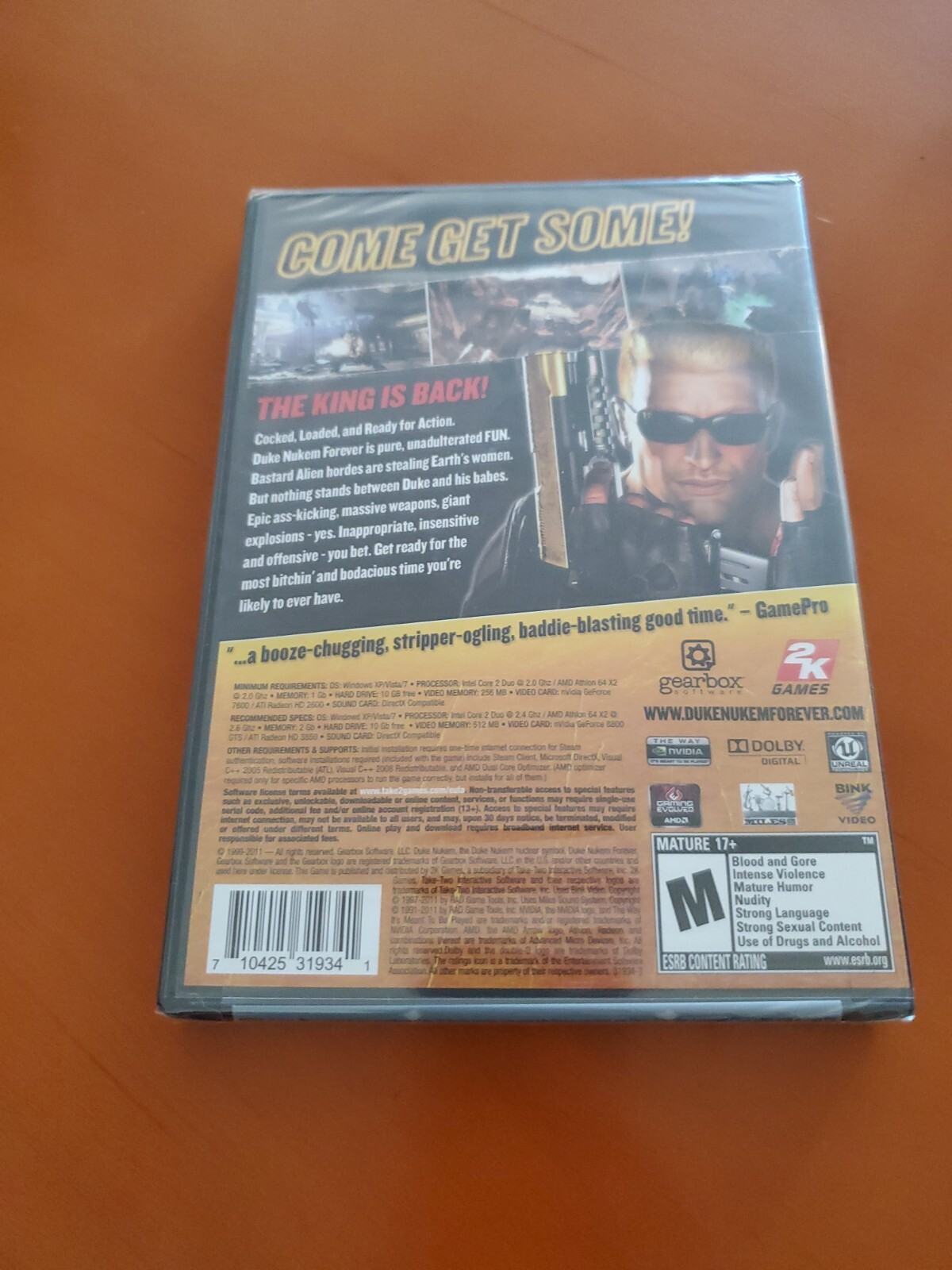 DUKE NUKEM FOREVER (PC DVD-ROM, 2011) BRAND NEW & SEALED