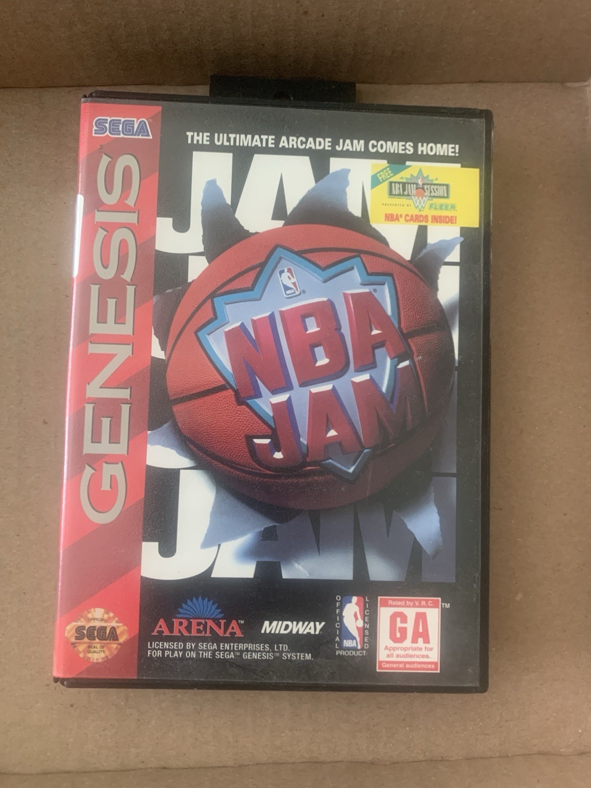 Sega Genesis NBA Jam Game with Manual and Cards