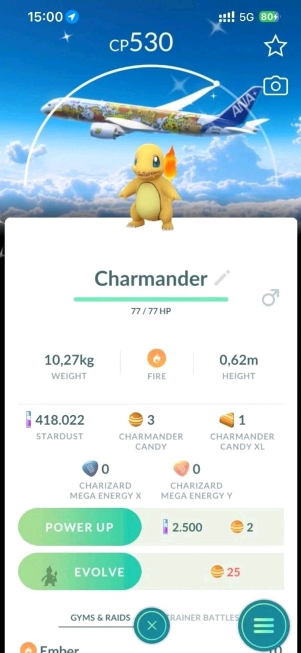 Shiny Charmander ( Red Pokémon Jet Background✨️ ) Pokémon Trade✨️ GO