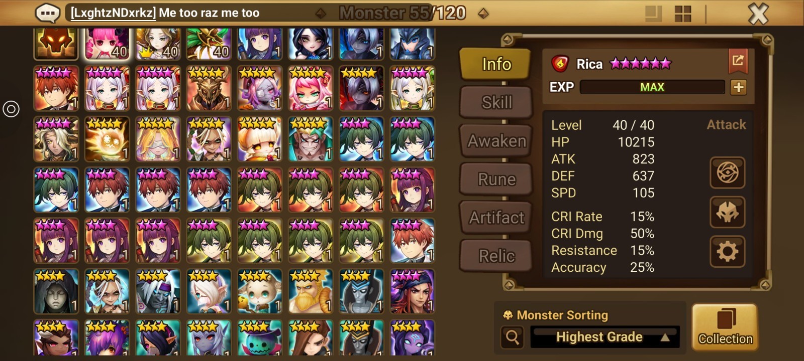 Summoners War Global Server Talisman+Many Frieren colab nat 5/4/LD4