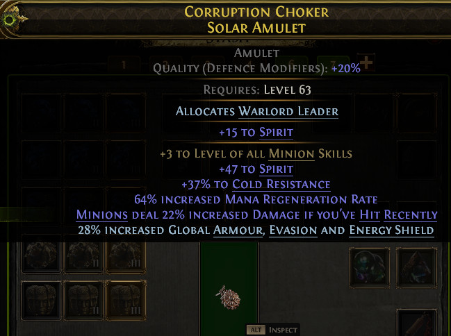 Amulet 3 Minion Skill 62 To Spirit Path of Exile 2 Return of the Ancients POE 2