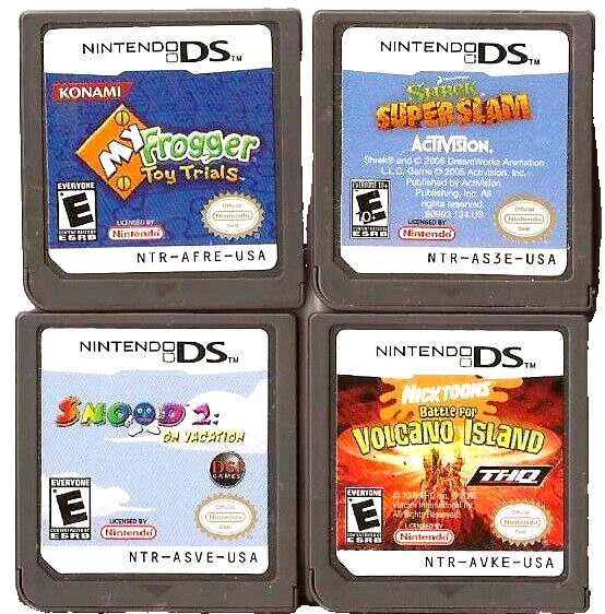 Nintendo DS Game Cartridges Only Varies Lot of 4 Cleaned & Tested