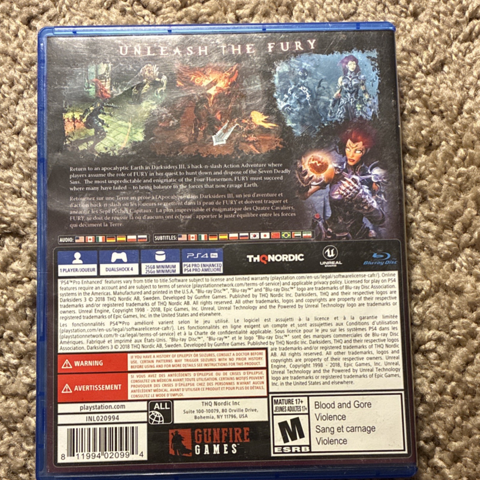 THQ Nordic Darksiders III PS4 Action Hack and Slash NTSC M Manual Included 2018
