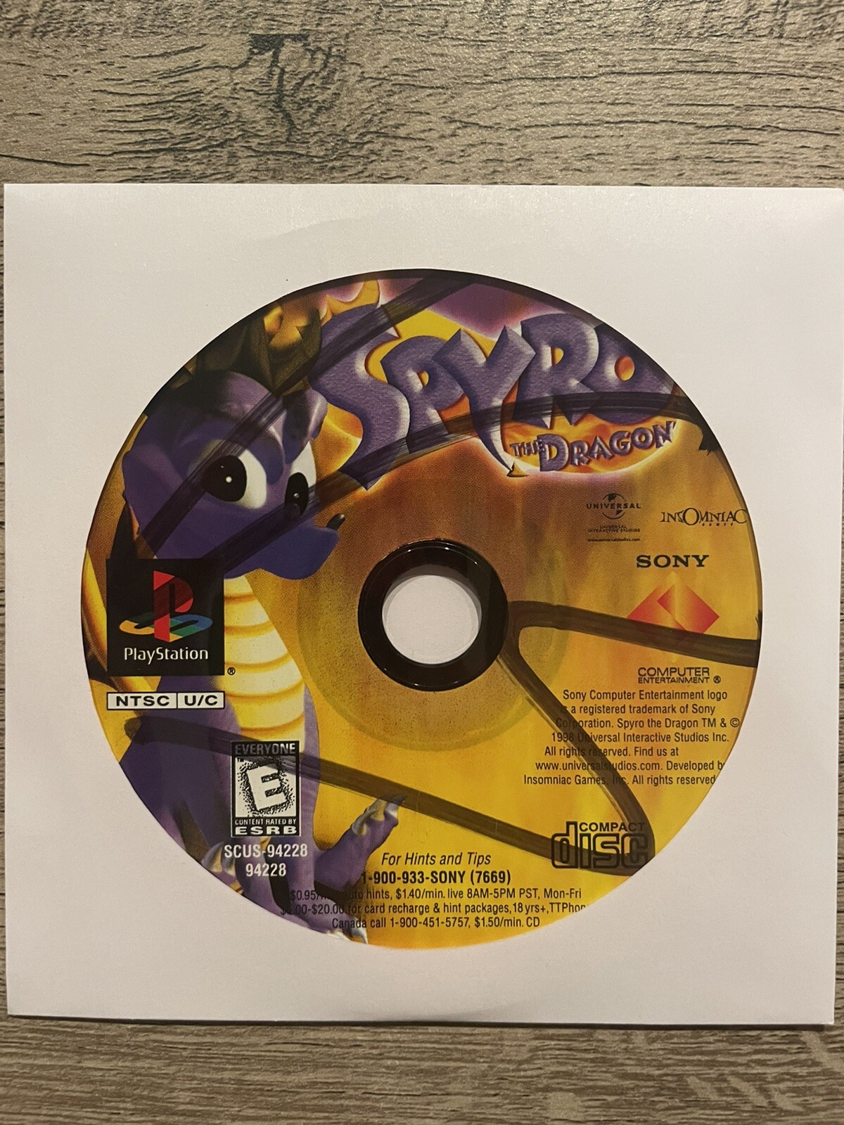 Spyro the Dragon; Loose (PlayStation 1, 1998)