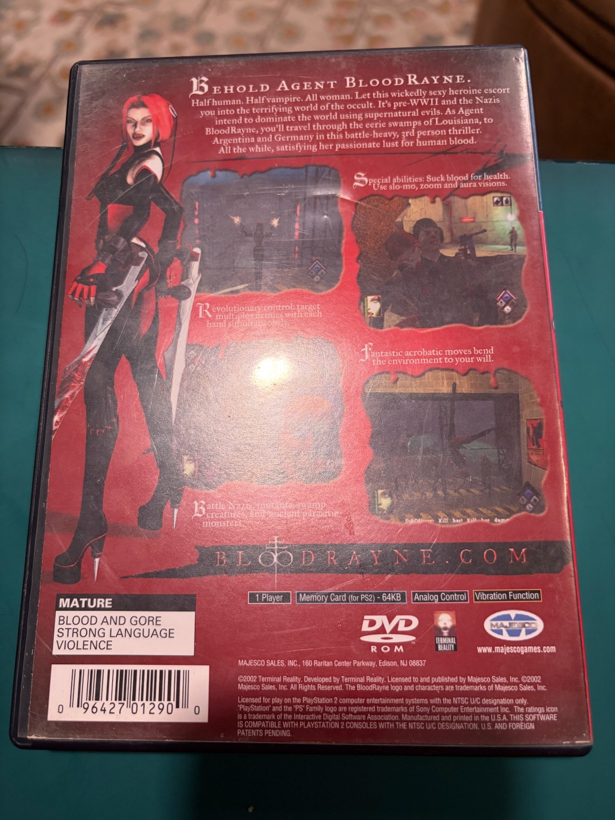 BloodRayne 2 PlayStation 2 PS2 Video Game Action Adventure Horror case and art
