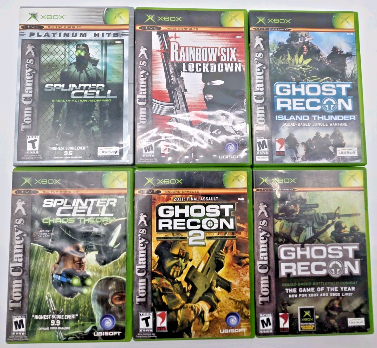 Tom Clancy Splinter Cell Chaos Theory Rainbow XBOX Games Lot Collection Bundle