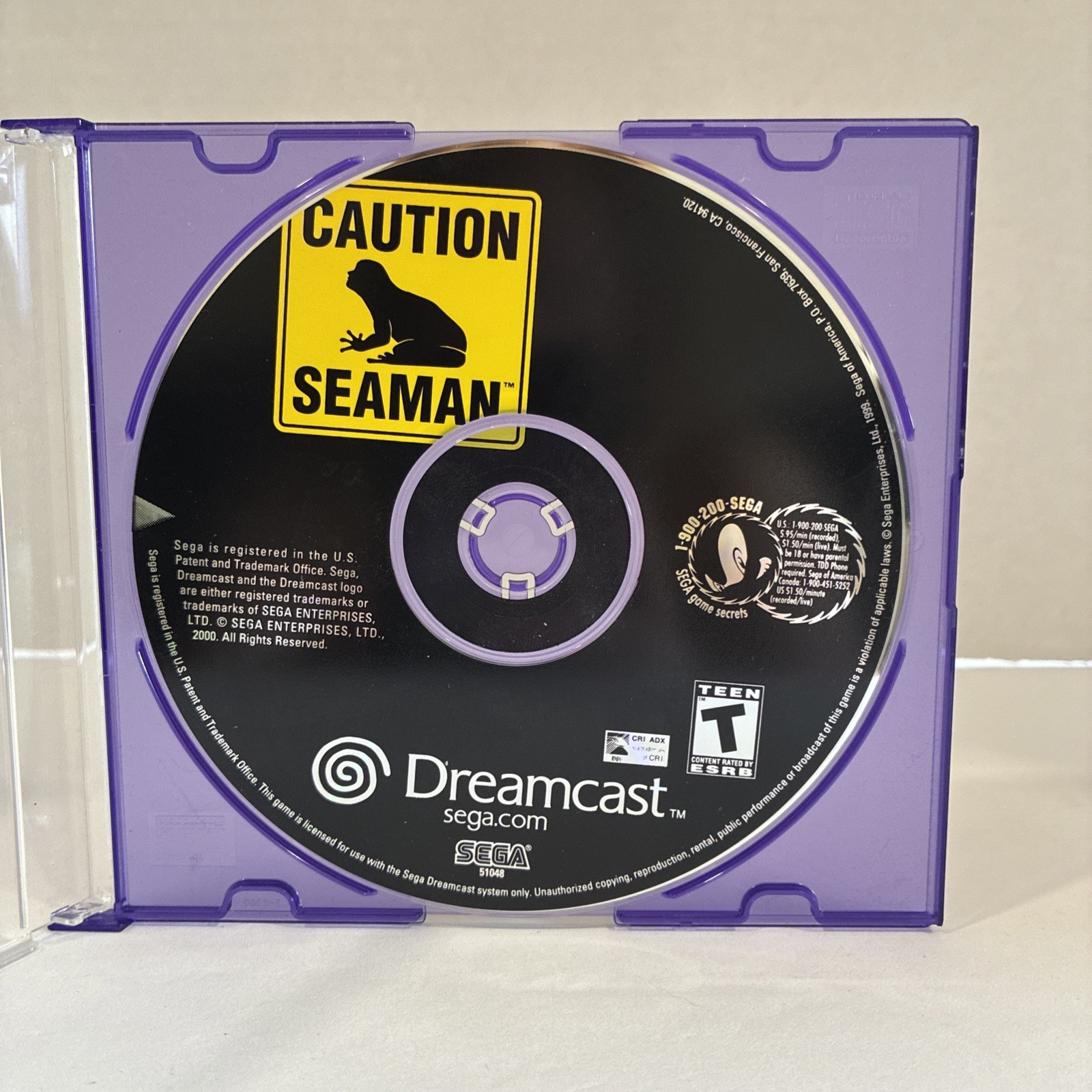 Seaman (Sega Dreamcast, 2000) Disc Only