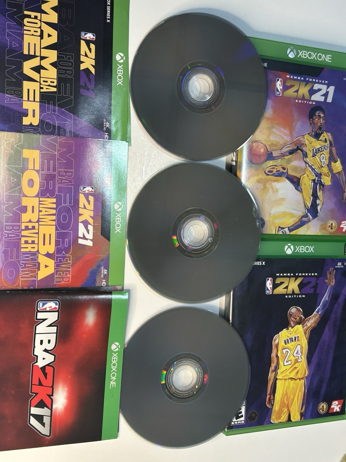 NBA 2K Kobe Bryant Edition Game Bundle Lot w/ Steelbook – 2K17, 2K21, 2K24