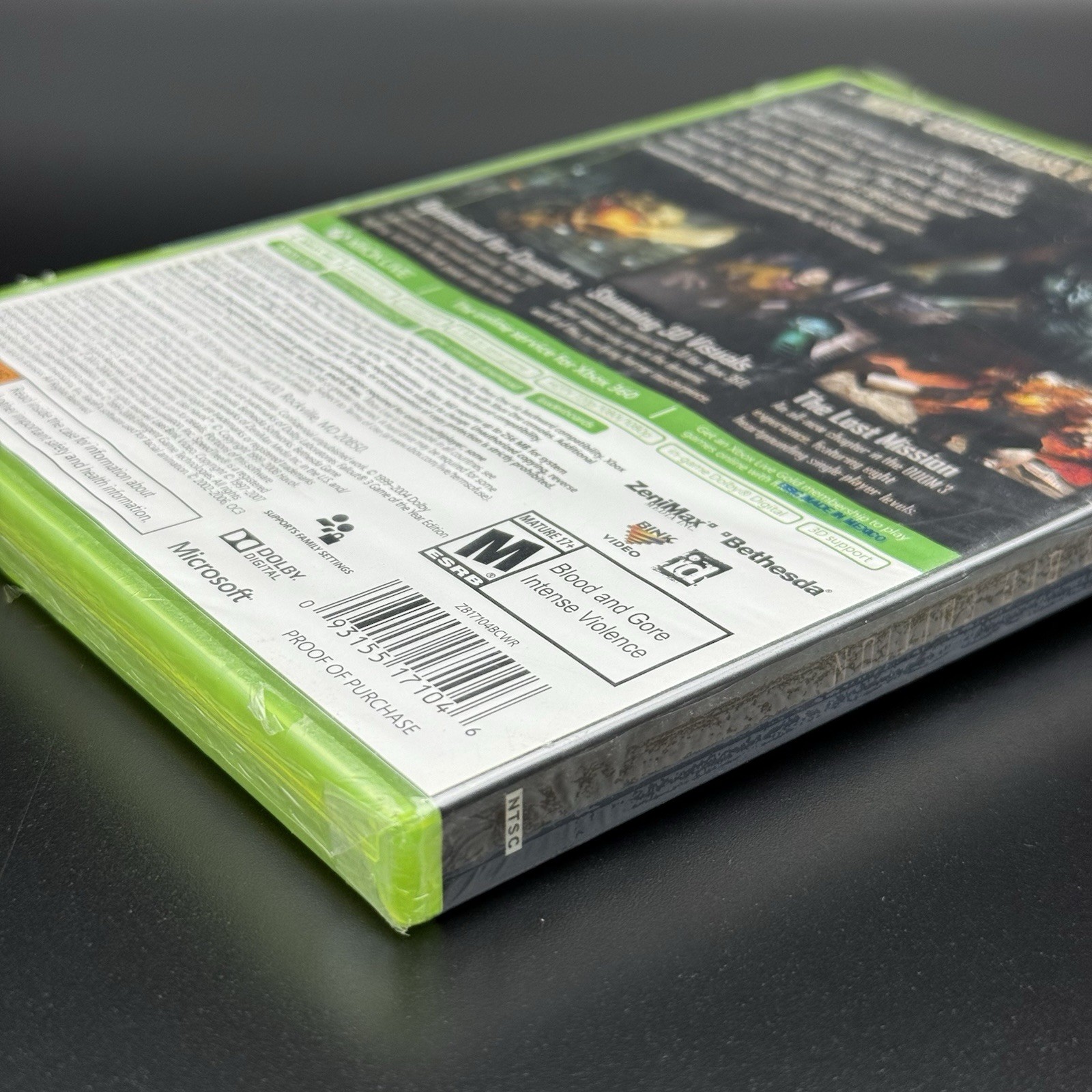 Rare Doom 3 BFG Edition (Microsoft Xbox 360 Xbox One Version, 2009) Brand New