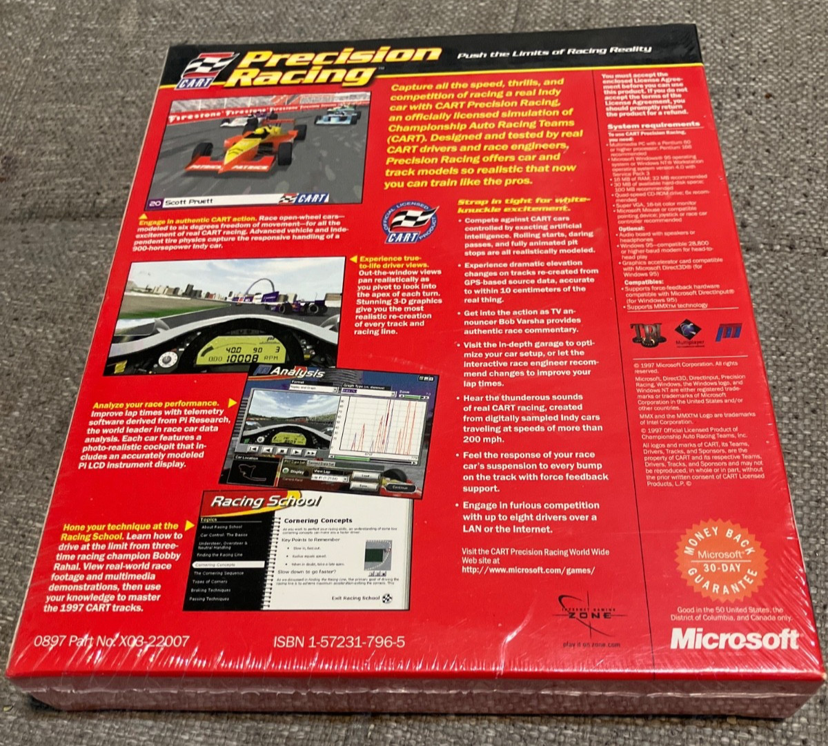 Microsoft Precision Racing Indy Car Simulator (1997) Big Box PC SEALED NEW