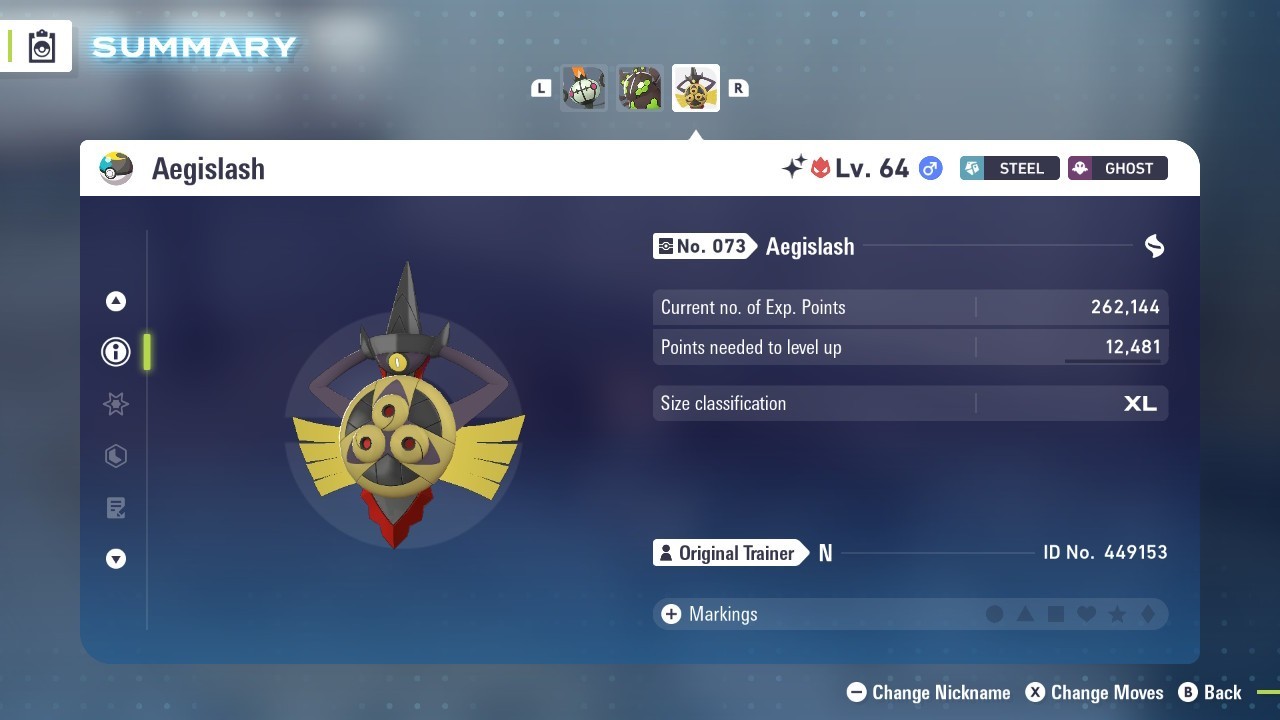Aegislash Pokemon Legends ZA ❗❗ Alpha ❗❗ Shiny 6 IV🟢 Battle Ready ⚫ EVs
