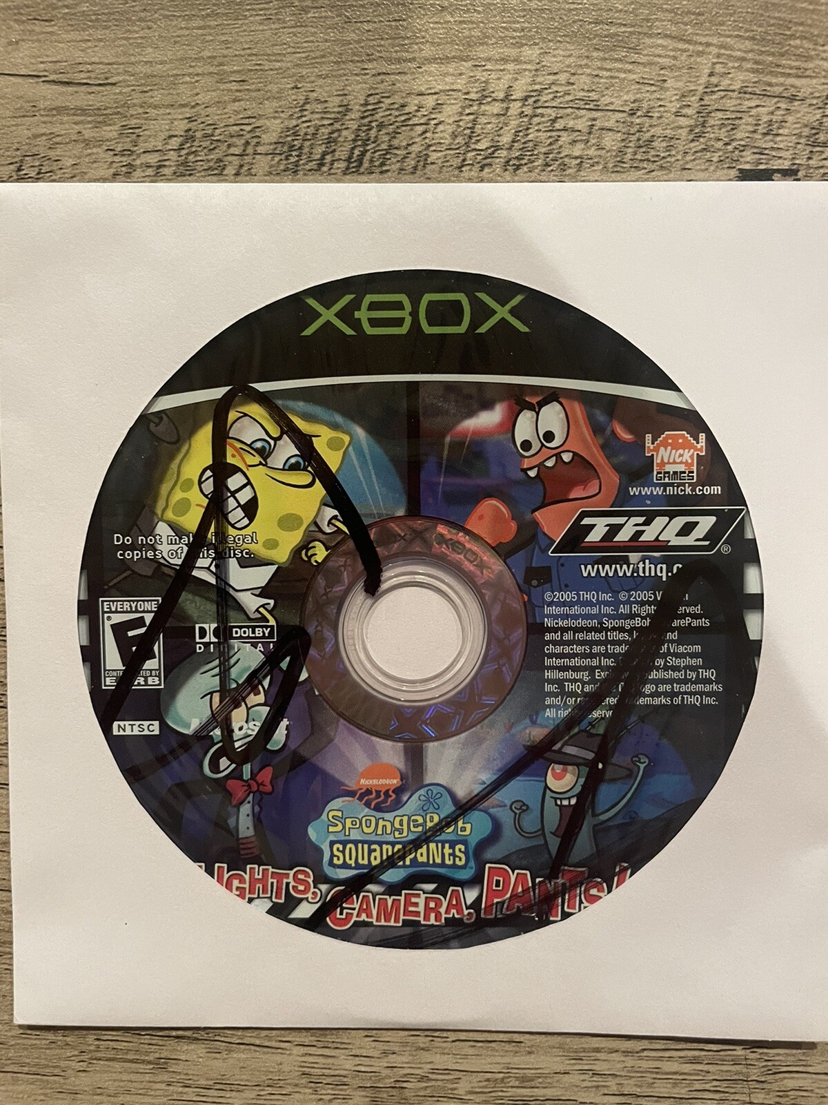 SpongeBob SquarePants: Lights, Camera, Pants; Loose Disc (Microsoft Xbox, 2005)