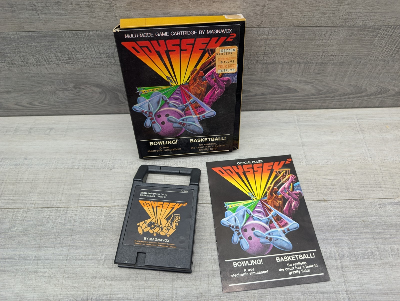 Magnavox Odyssey 2 BOWLING! BASKETBALL! Complete With Original Manual in box