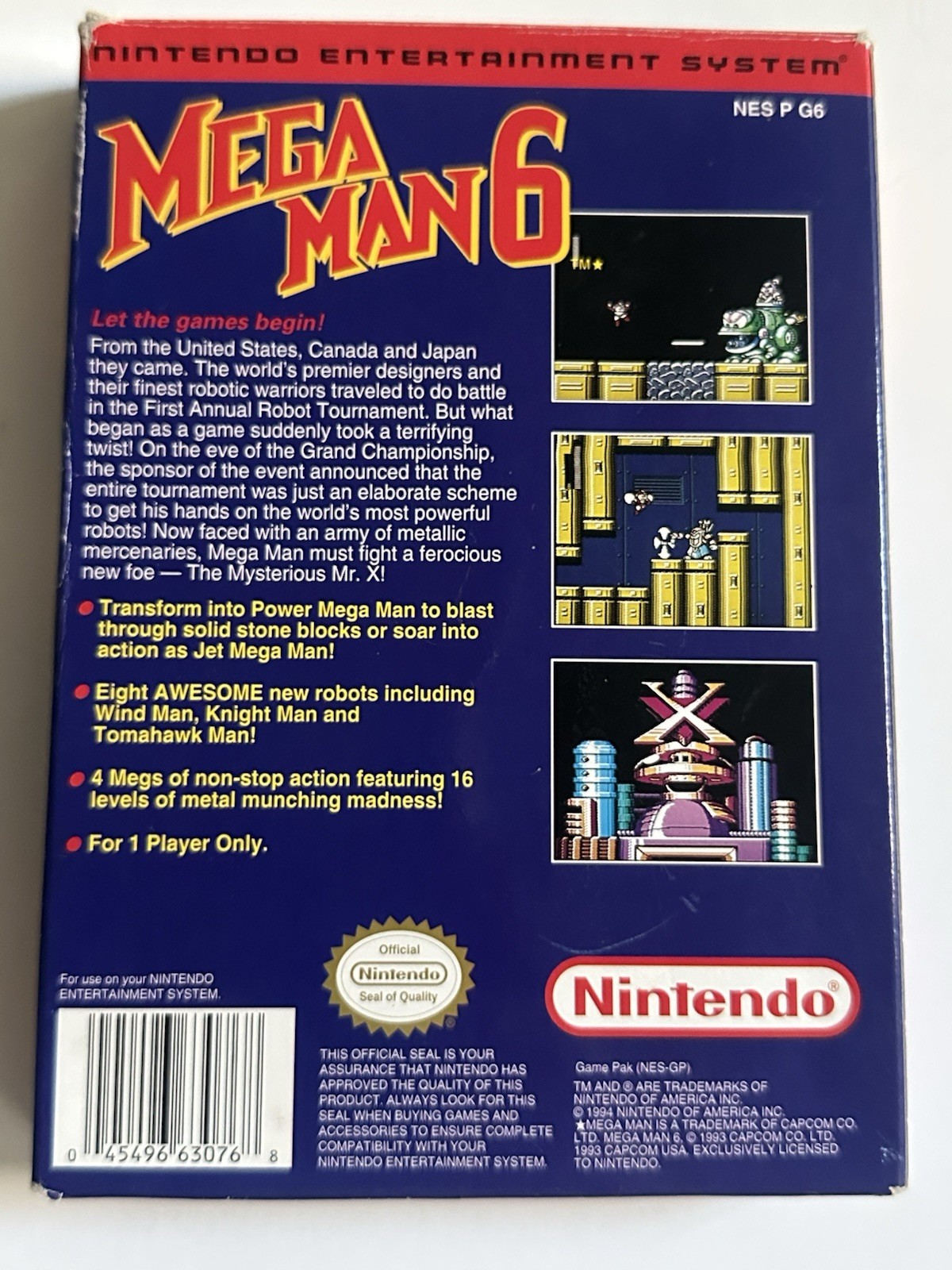 Mega Man 6 Nintendo Entertainment System, 1994 NES with Original Box